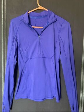 Lululemon Purple Long-Sleeve Quarter-Zip Active Top (read)